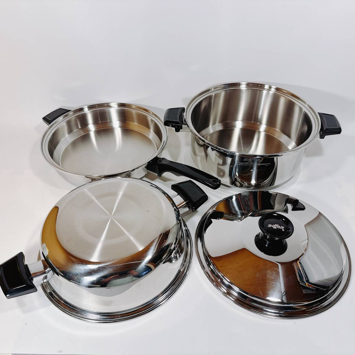 専用inkor インコア ガス仕様 大フライパン 蓋付き ステンレス