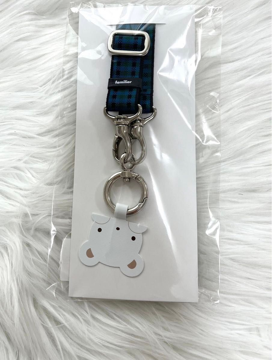familiarファミリア スマホショルダー ショルダーストラップ 青