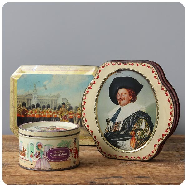 イギリス アンティーク お菓子缶3個セット ブリキ TIN ビスケット缶