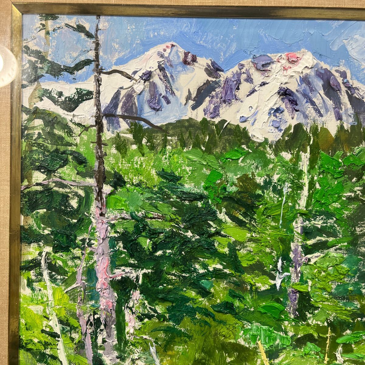 Yahoo!オークション - 真作 足立真一郎 「初夏の白馬岳」 F 8 号 油彩