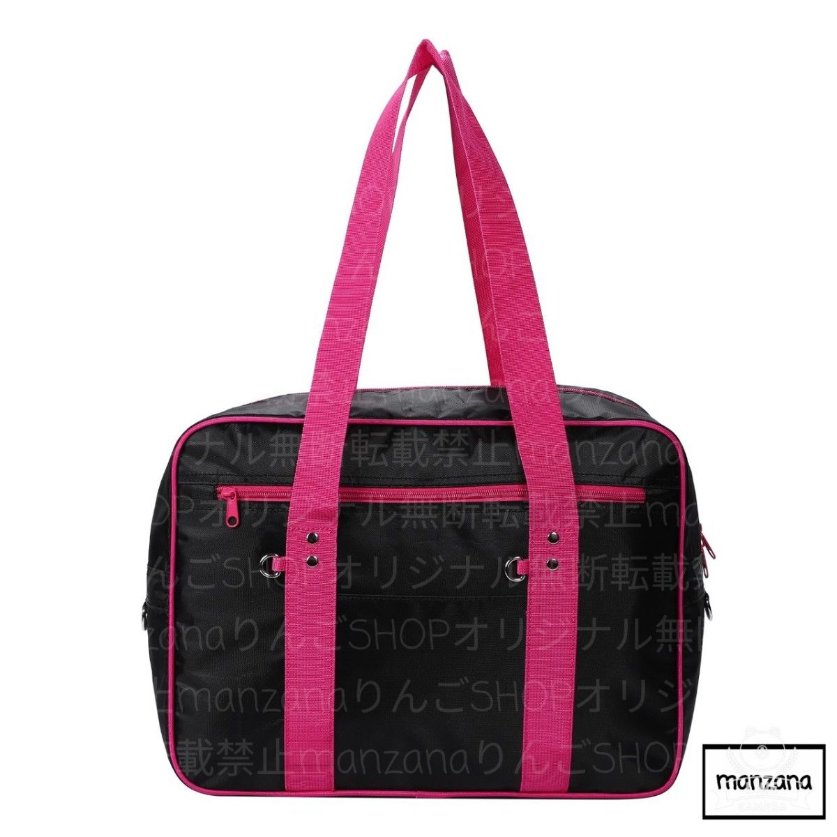 1個/紫/30cm】スクールバッグ スクバ ワッペ ボストン マザーズバック