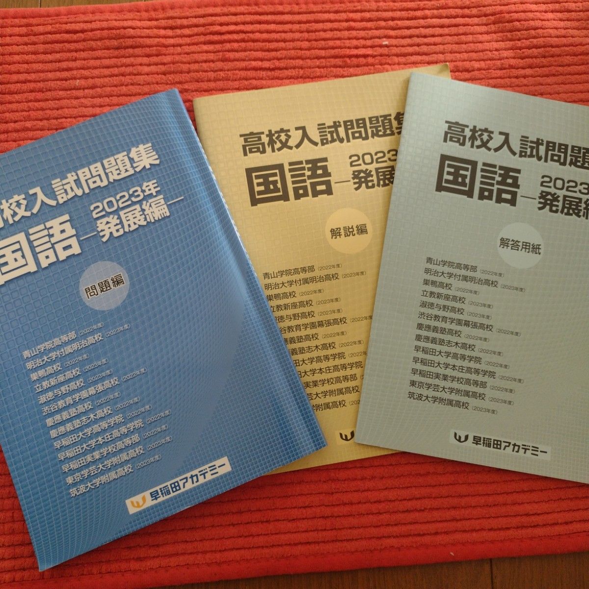 高校入試問題集 国語 2023年発展編 問題 解答用紙 解説付き 早稲田