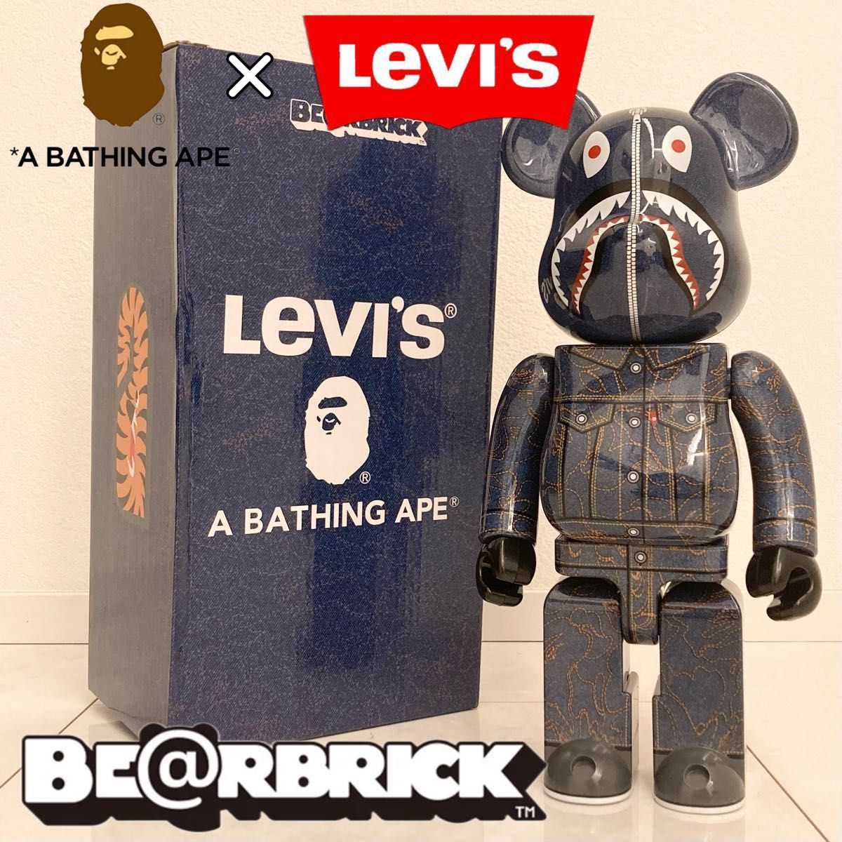 ベアブリック BE@RBRICK 400% 28cm エイプ ベイプ リーバイス｜Yahoo