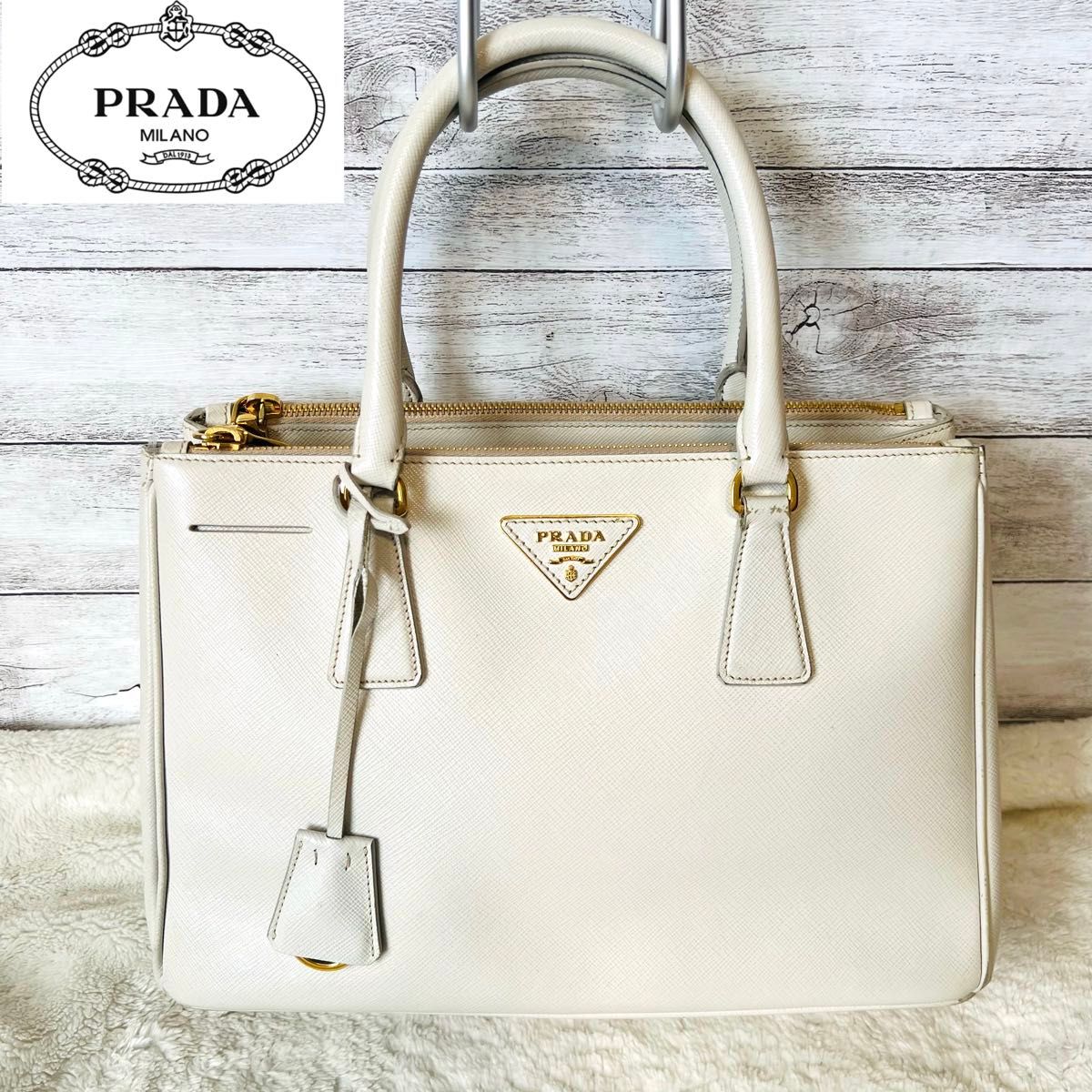良品】PRADA プラダ ガレリア サフィアーノレザー ハンドバッグ