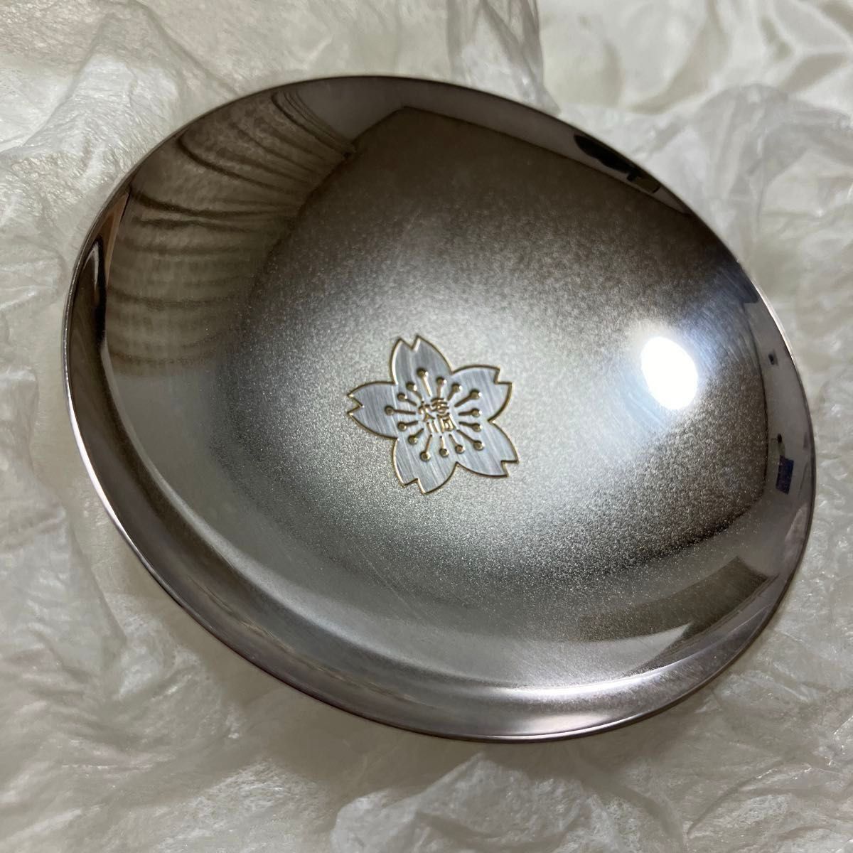純銀 銀杯 東京 銀座和光 刻印 矯正協会 桜 桐箱 シルバー 盃 直径75mm