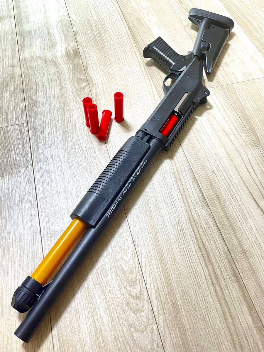 ショットガンベネリm4 スポンジ弾ナーフガン ブローバック排莢式 伸縮