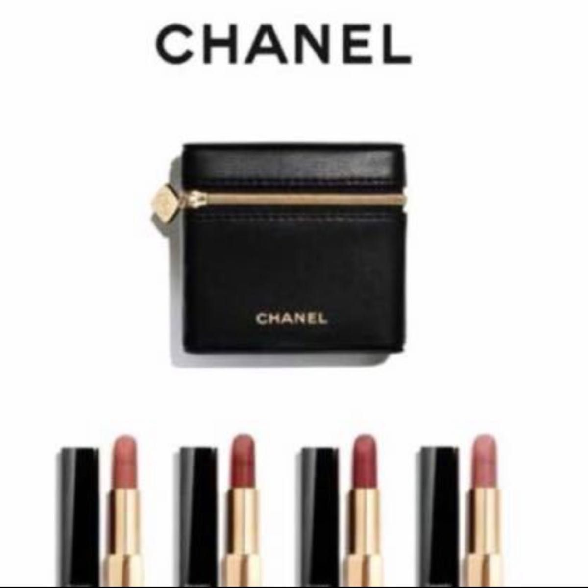 新品 シャネル CHANEL リップケース レザー ポーチ ブラック 口紅入れ