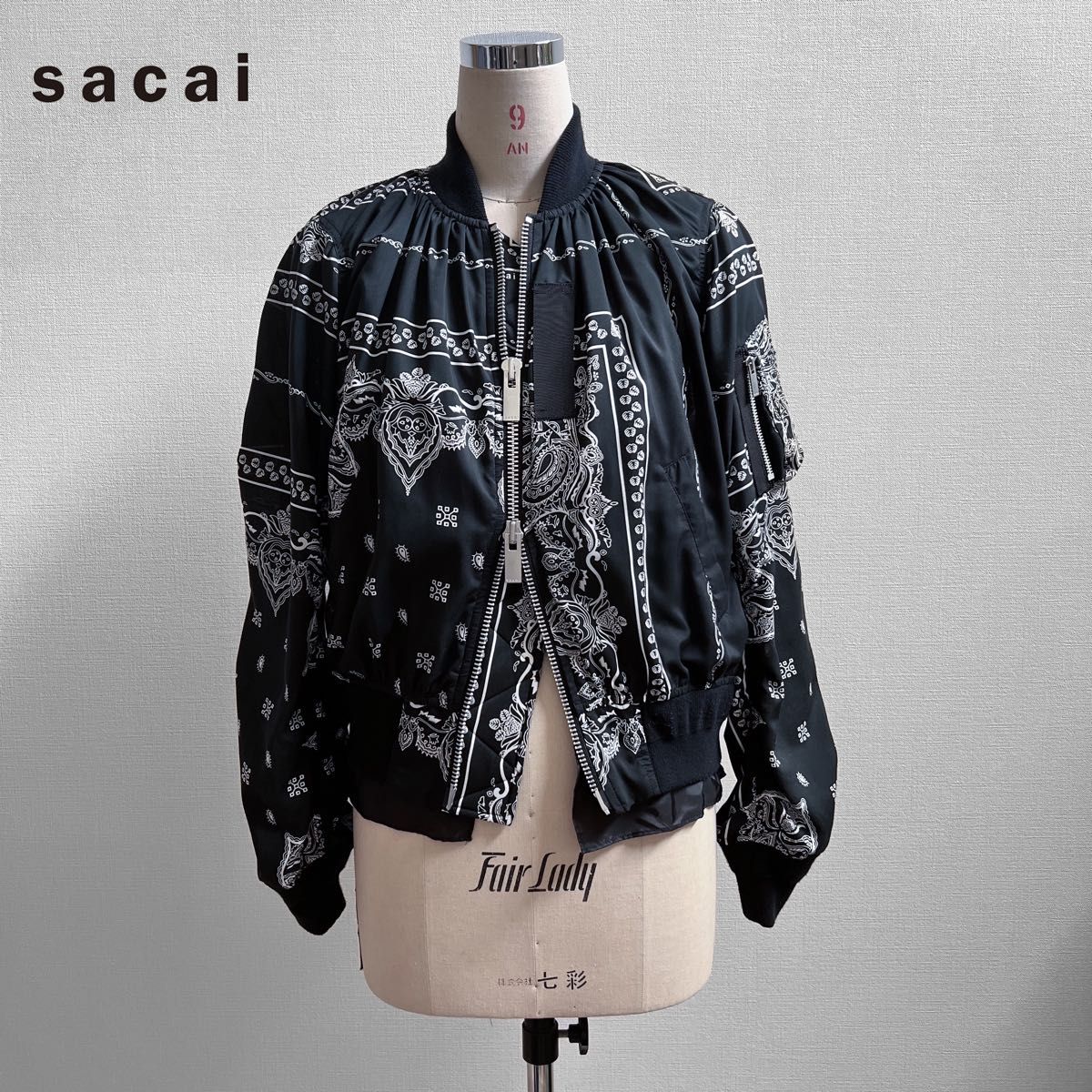 sacai サカイ ペイズリー柄ブルゾン 2019ss MA-1 ボンバージャケット