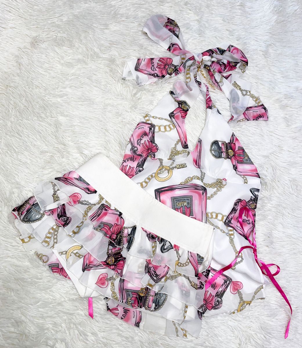 ma rs マーズ パフューム柄セットアップ ホルダーネックキャミ