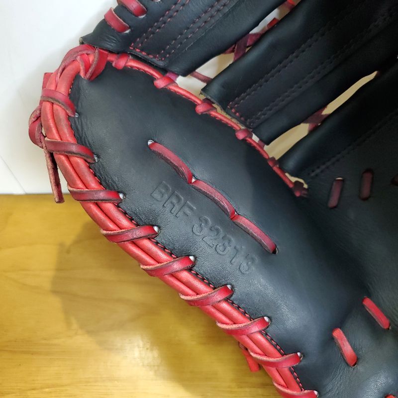 ZETT 軟式グローブ 黒/赤 ファーストミット 中古 ZETT 軟式グローブ 黒