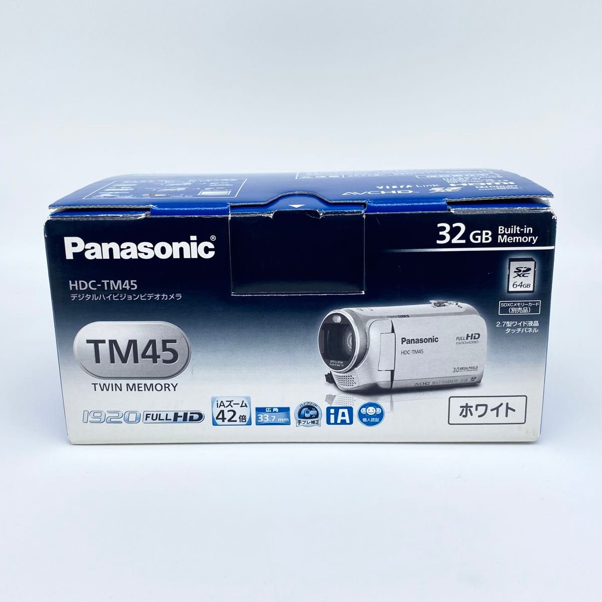 即配【美品】Panasonic パナソニック HDC-TM45 ホワイト ビデオカメラ