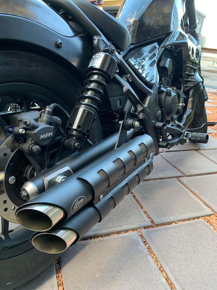 24時間以内発送 新品 レブル250-500用 マフラー gem speed製V2｜Yahoo