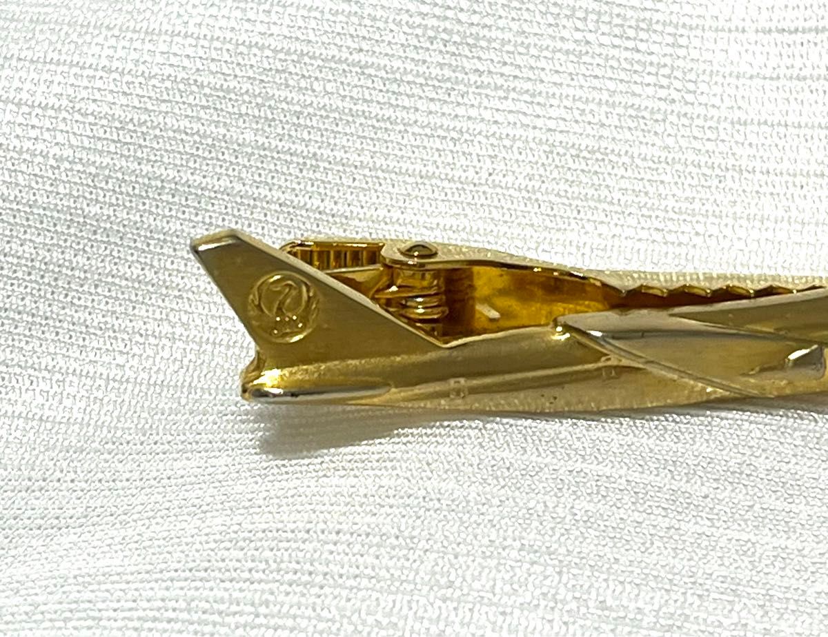 JAL ネクタイピン 飛行機 ゴールド タイピン ヴィンテージ 鶴丸 ジャル