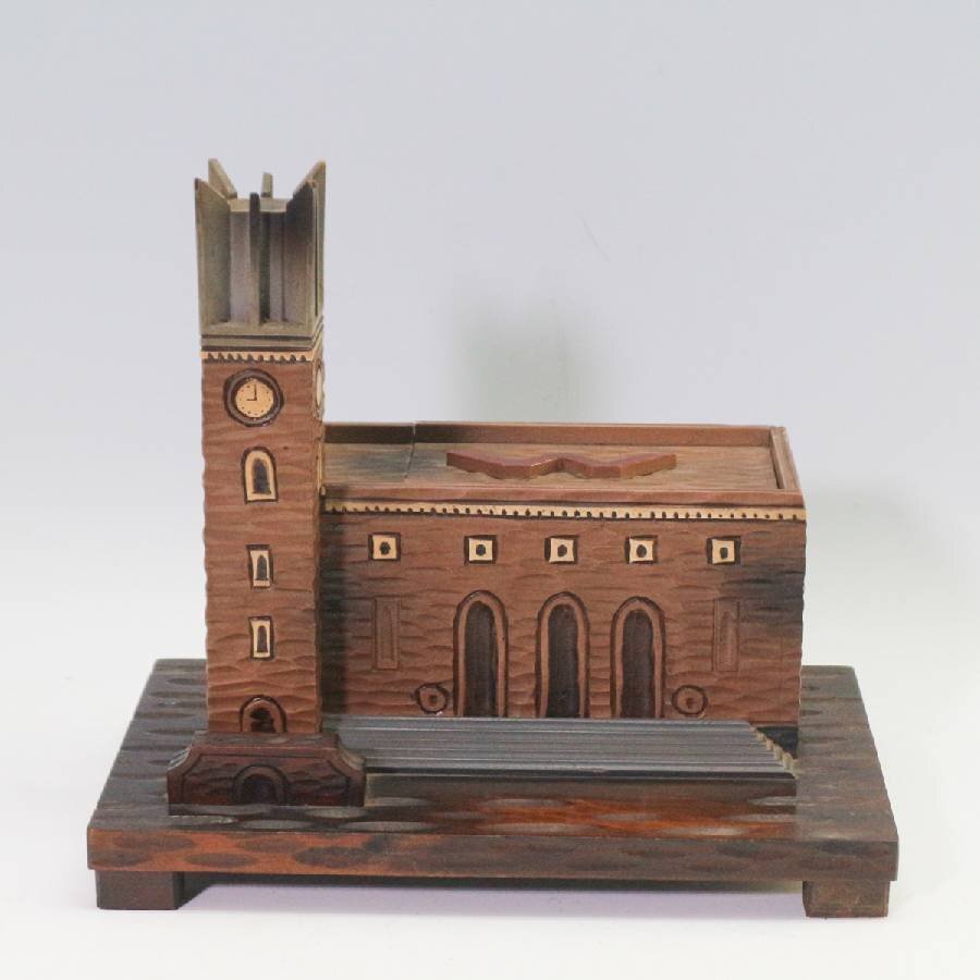 Yahoo!オークション - 早稲田大学 大隈講堂 木彫り オルゴール アクセ