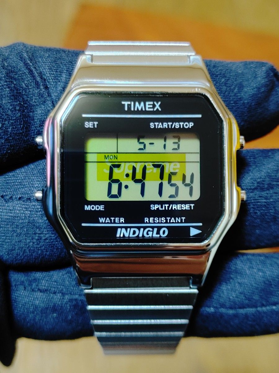 Supreme×Timex 19AW Silver デジタル腕時計 シュプリーム タイメックス