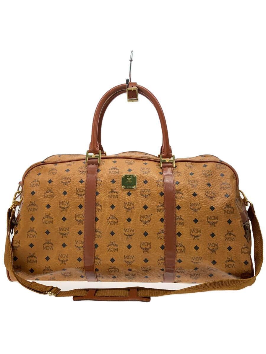 MCM◇ボストンバッグ/レザー/BRW/総柄 MCM◇ミニ⁄ボストンバッグ⁄レザー