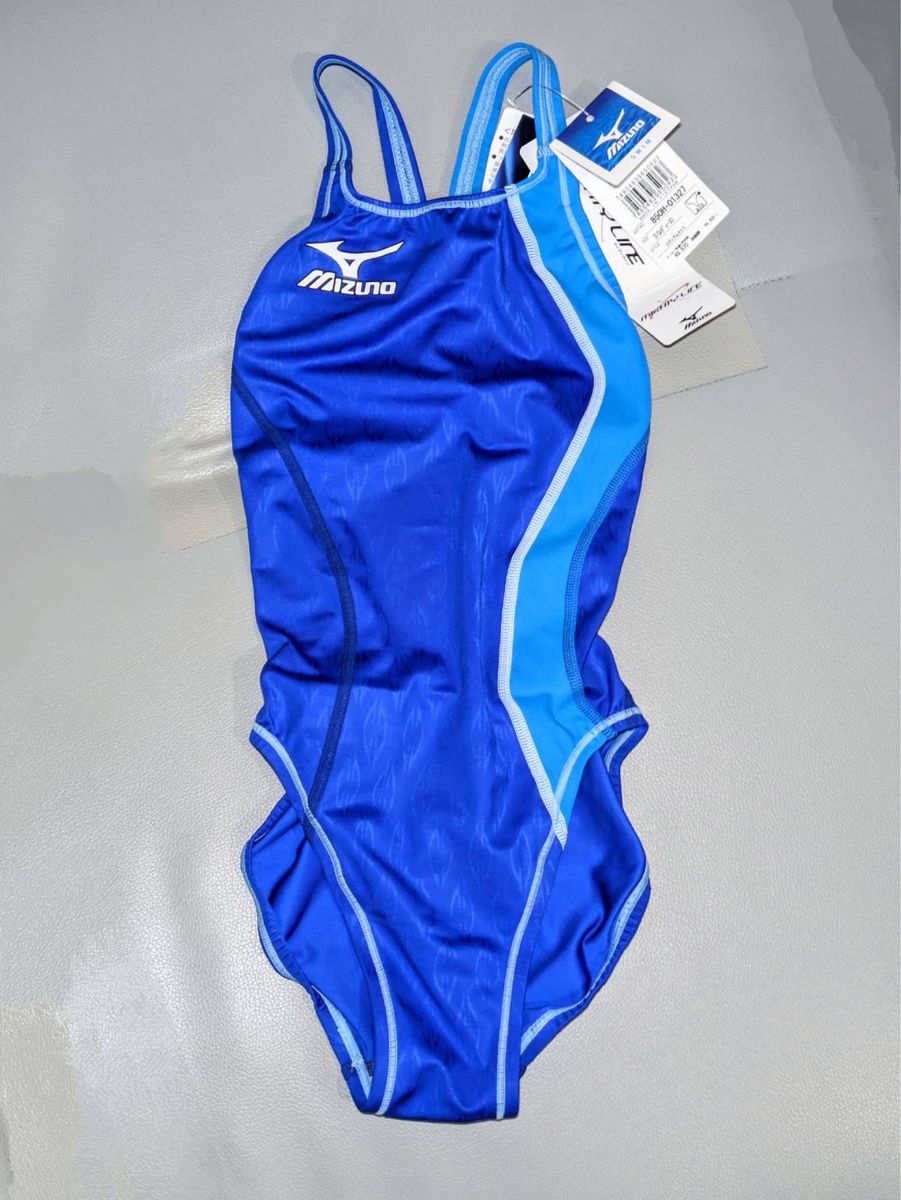 MIZUNO 競泳水着 ハイカット マイティラインI 青×水色 Sサイズ タグ