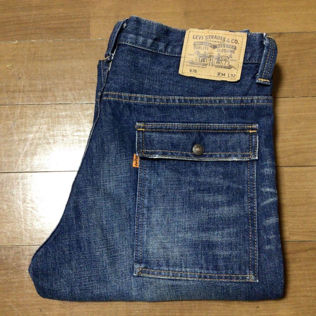 リーバイス676 ブッシュパンツ W34 股下74cm 裾チェーン オレンジタブ