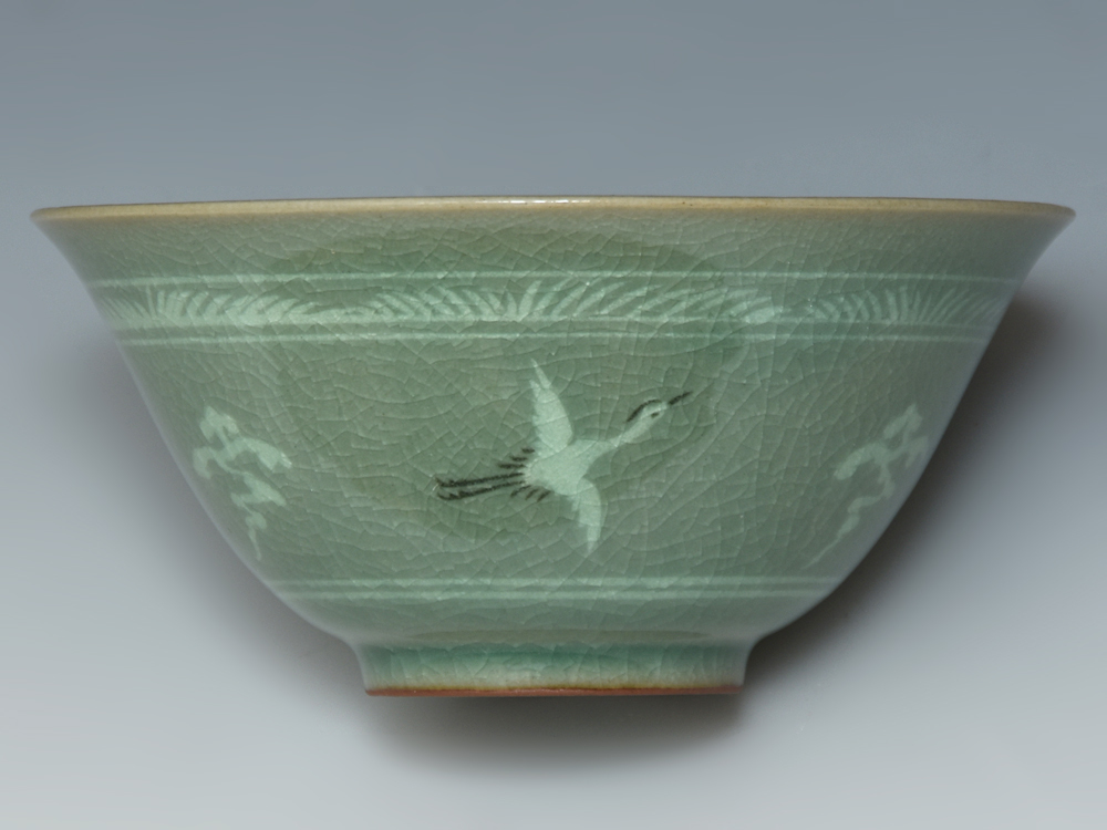 Yahoo!オークション - 海晴窯 鄭正黙（作）高麗青磁 雲鶴文茶碗 共箱