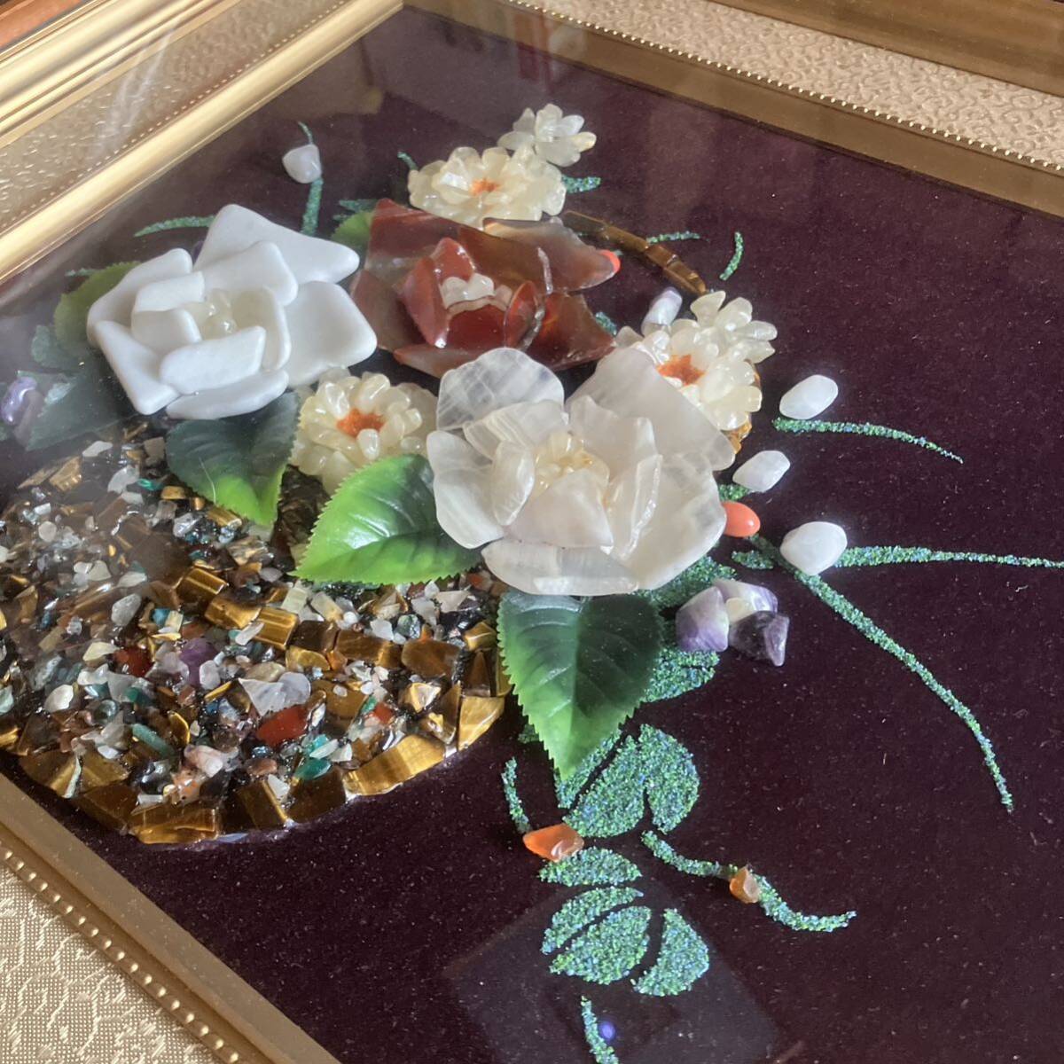 貴石画 天然石画 宝石画 絵画 アンティーク ヴィンテージ