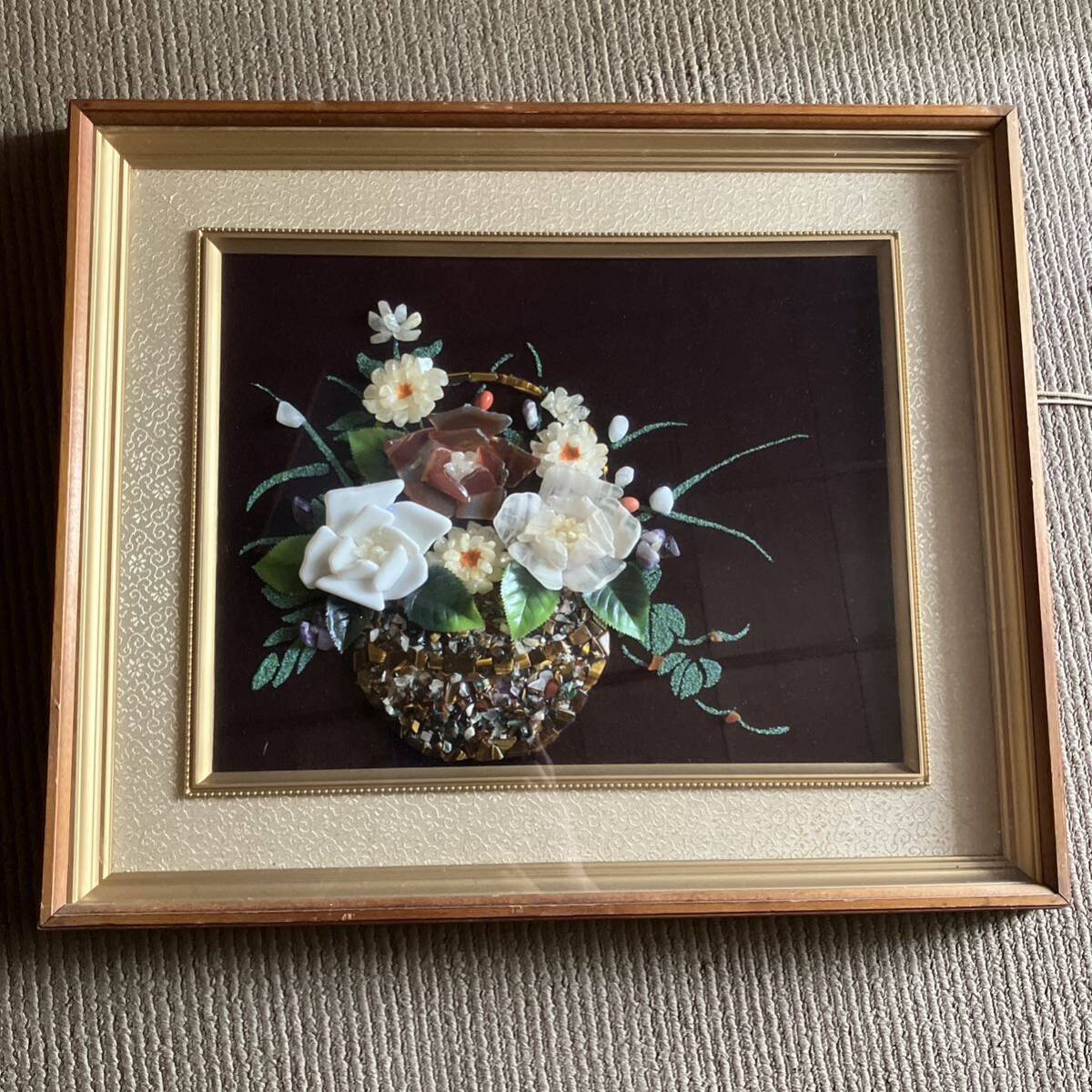 貴石画 天然石画 宝石画 絵画 アンティーク ヴィンテージ