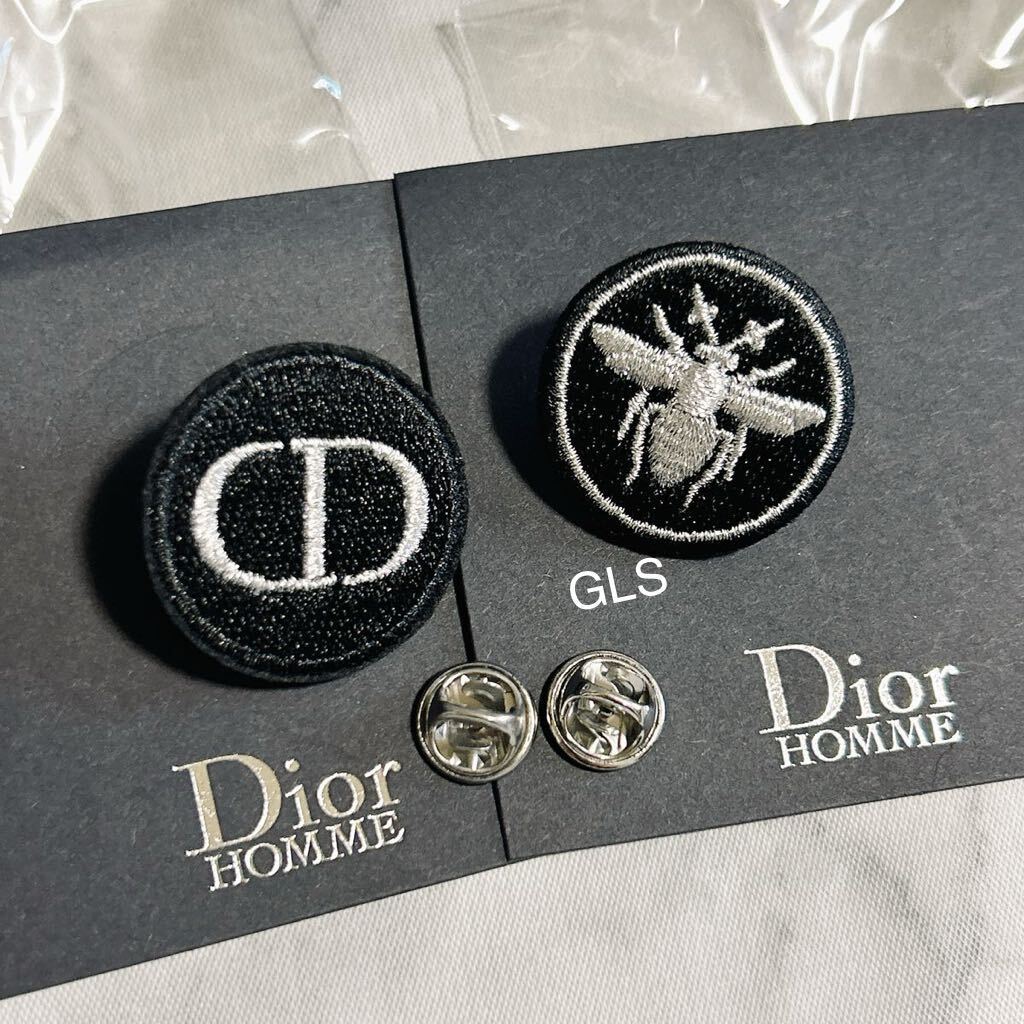激レア 未使用本物 DIOR HOMME ピンバッジ 2つセット ブラック