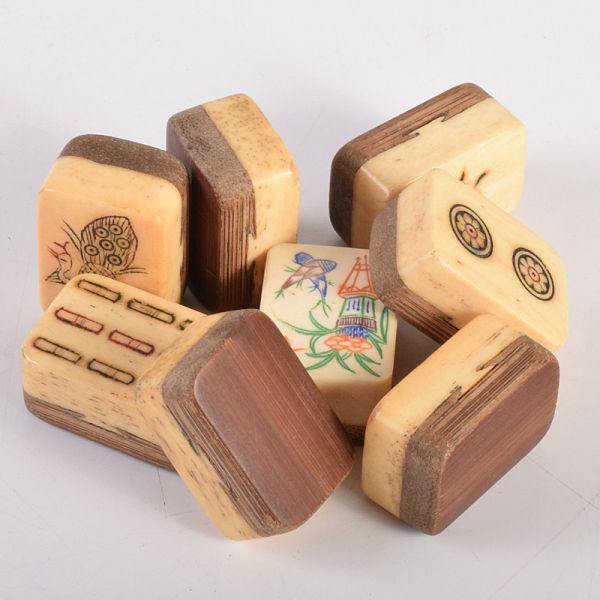 Yahoo!オークション - 中国美術 竹嵌 骨牌 背竹牌 麻雀牌 唐木箱付 古