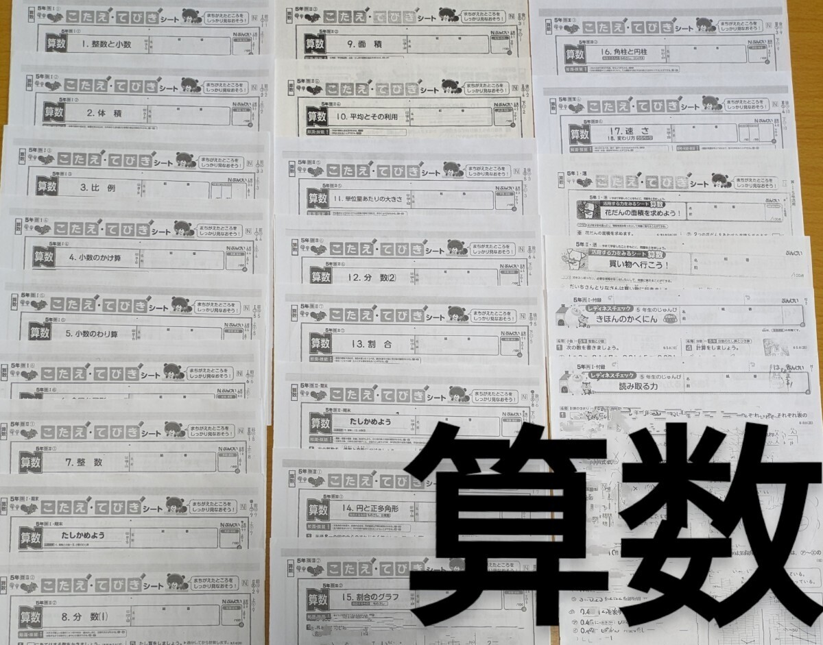 小5 ぶんけい こたえ てびき シート 5教科 1年分 国語 算数 理科 社会