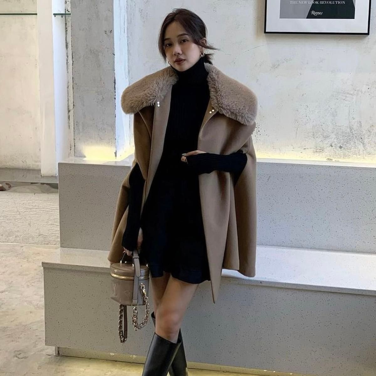 birthdaybash バースデーバッシュ ポンチョ ケープ ファー コート