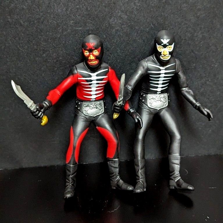 仮面ライダーショッカー黒戦闘員と赤戦闘員ソフビフィギュアセット 約