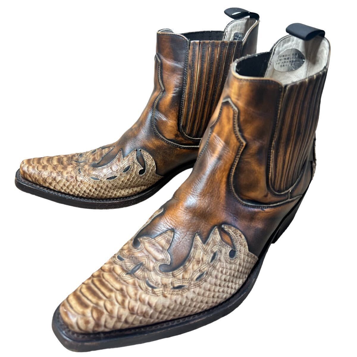 極美品！SANCHO サンチョ スペイン製 ウエスタン 本革 ショートブーツ