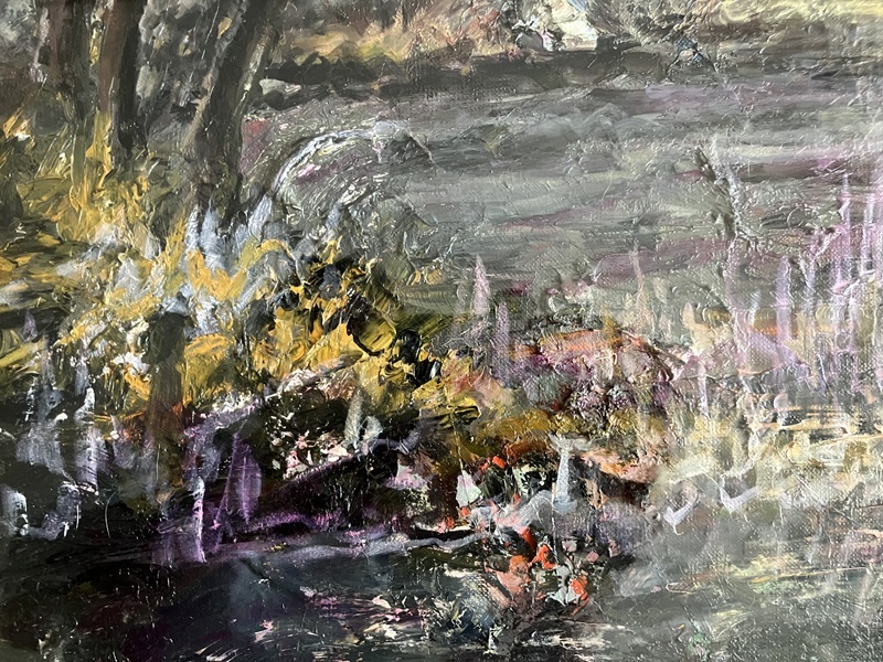 風景画油絵 K Takao 直筆サイン入り 長野県上田市 近藤高雄「模写