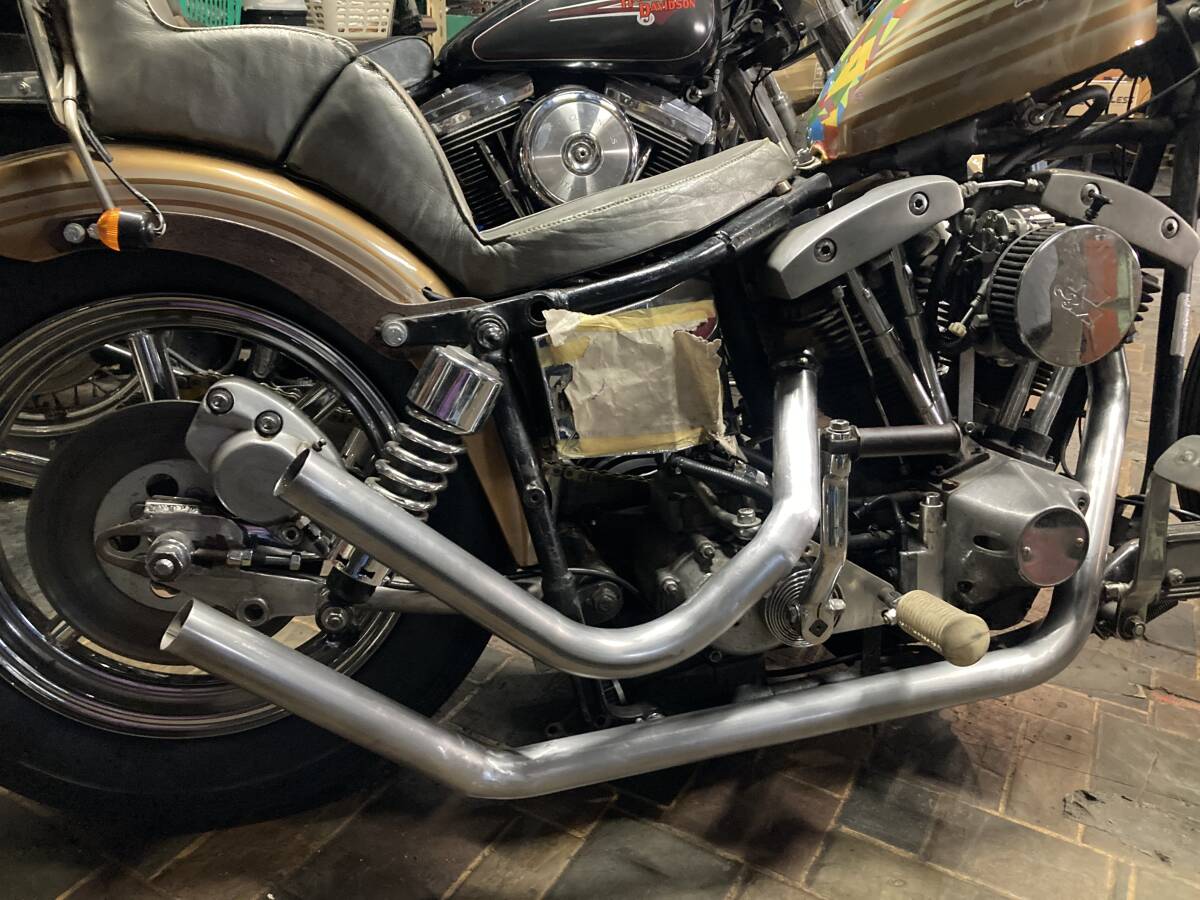 Yahoo!オークション - ショベル ワンオフ マフラー アップスイープ 4速