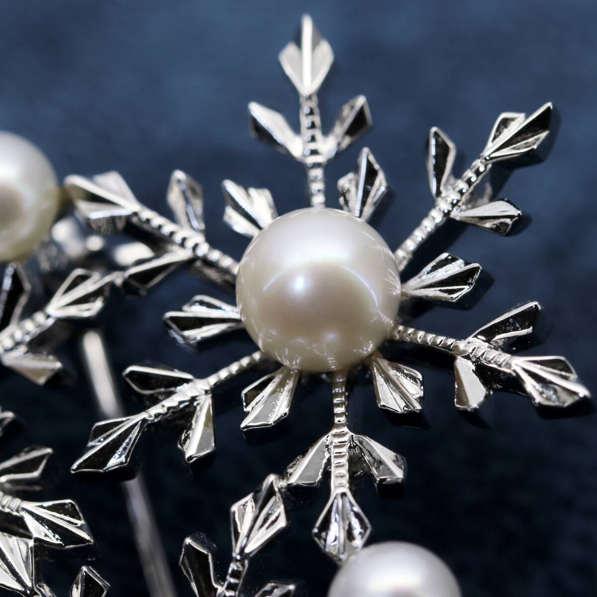 MIKIMOTO(ミキモト) ブローチ シルバー パール 真珠 雪 結晶