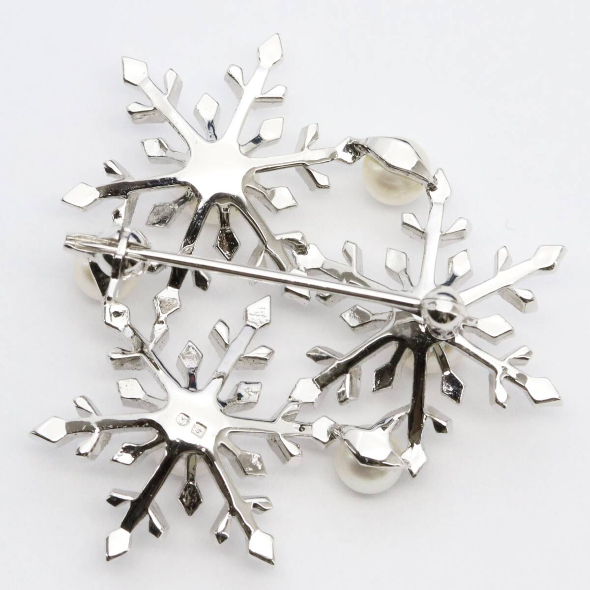 MIKIMOTO(ミキモト) ブローチ シルバー パール 真珠 雪 結晶