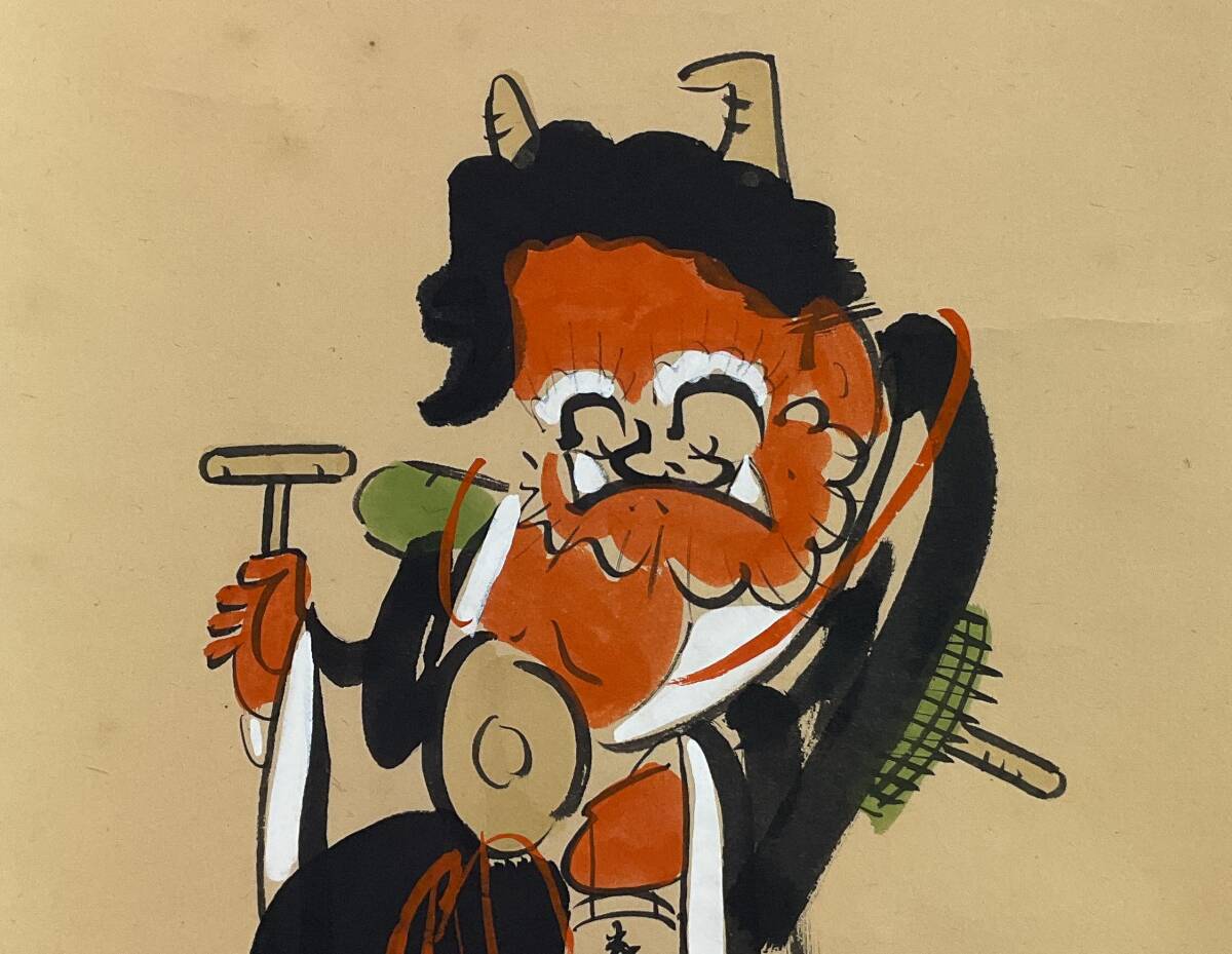 Yahoo!オークション - 【真作】《掛軸》高橋松山 大津絵 鬼の念仏 共箱