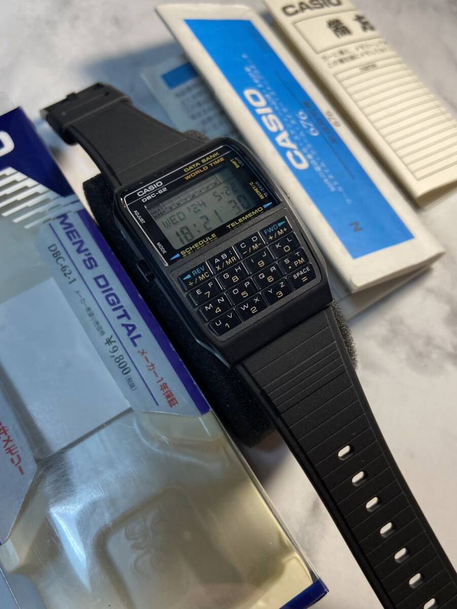 90's Vintage 未使用品 CASIO DATABANK DBC-62 豆球ライト 新品電池