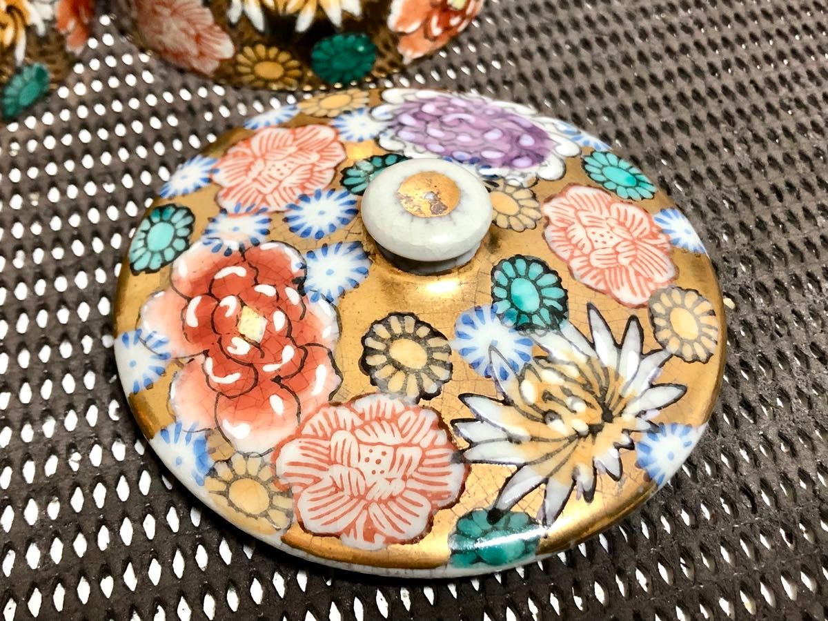 九谷焼 九谷邦泉 九谷星昭 急須 蓋付き湯呑み 金彩牡丹 花詰｜Yahoo