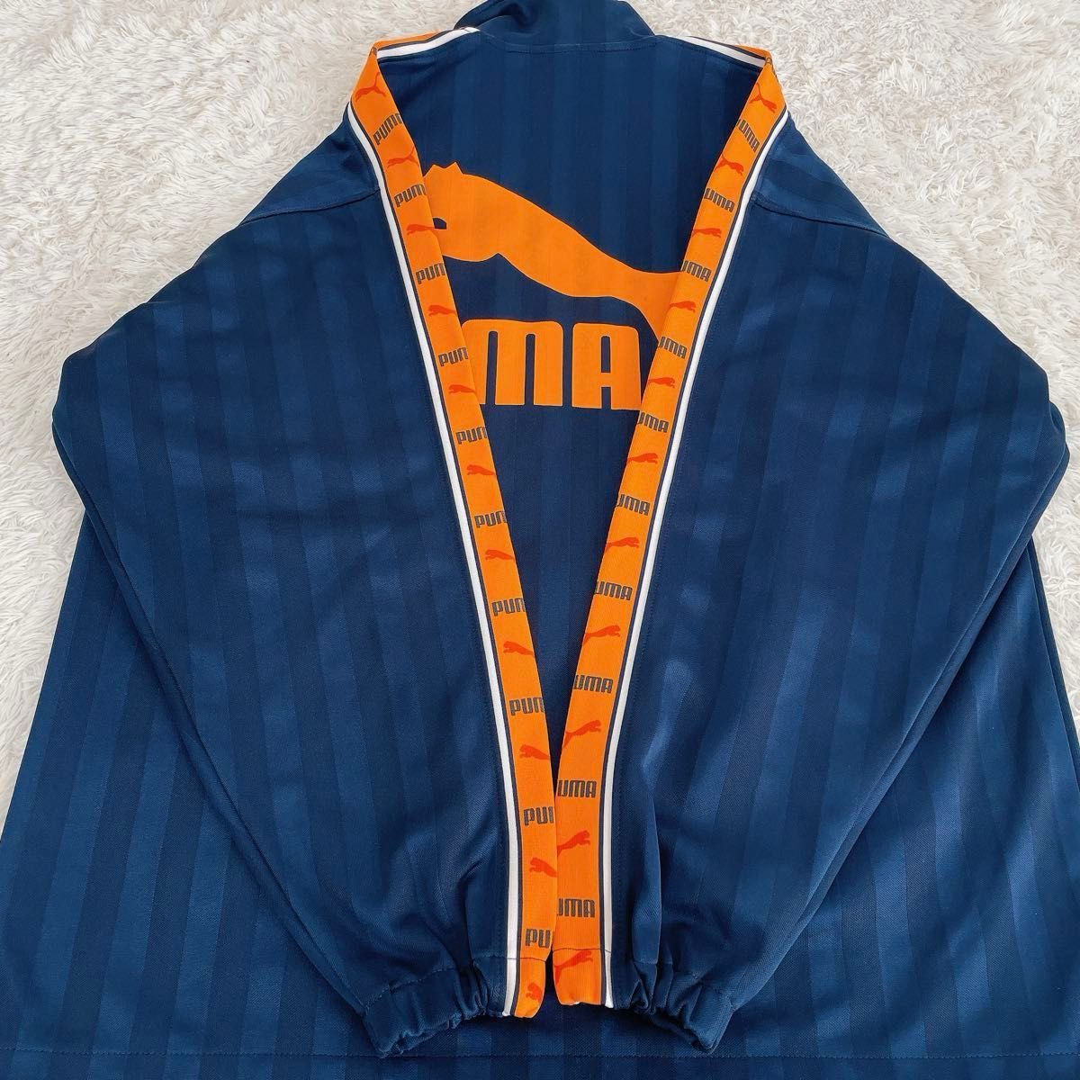 PUMA プーマ ジャージセットアップ 上下 ネイビーストライプ×オレンジ