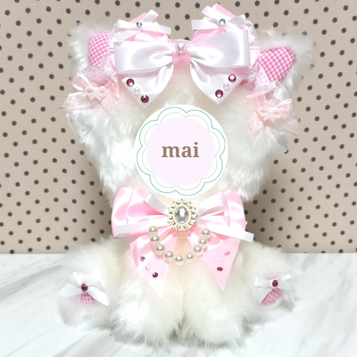 さく様 ぬい服 うさみみおすわり着ぐるみちびぐるみいつぬいにとたん