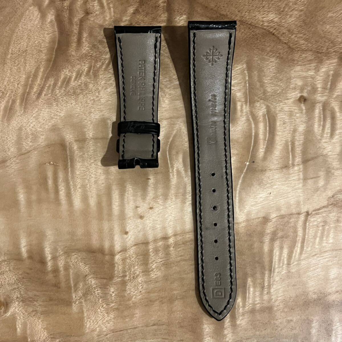送料無料 PATEK PHILIPPE パテックフィリップ 黒 クロコダイル ベルト