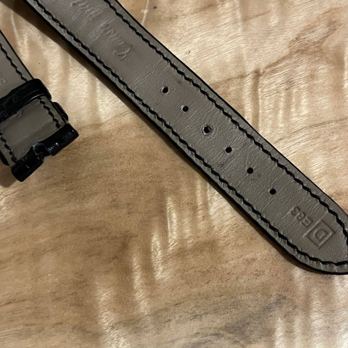 送料無料 PATEK PHILIPPE パテックフィリップ 黒 クロコダイル ベルト