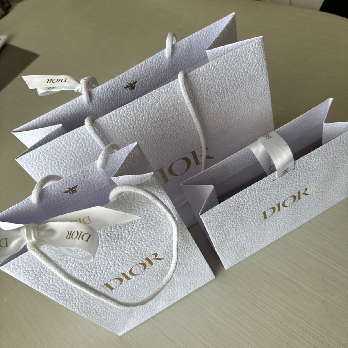 Dior ショッパー 紙袋 リボン付き ショップ袋 サイズ違い三点セット