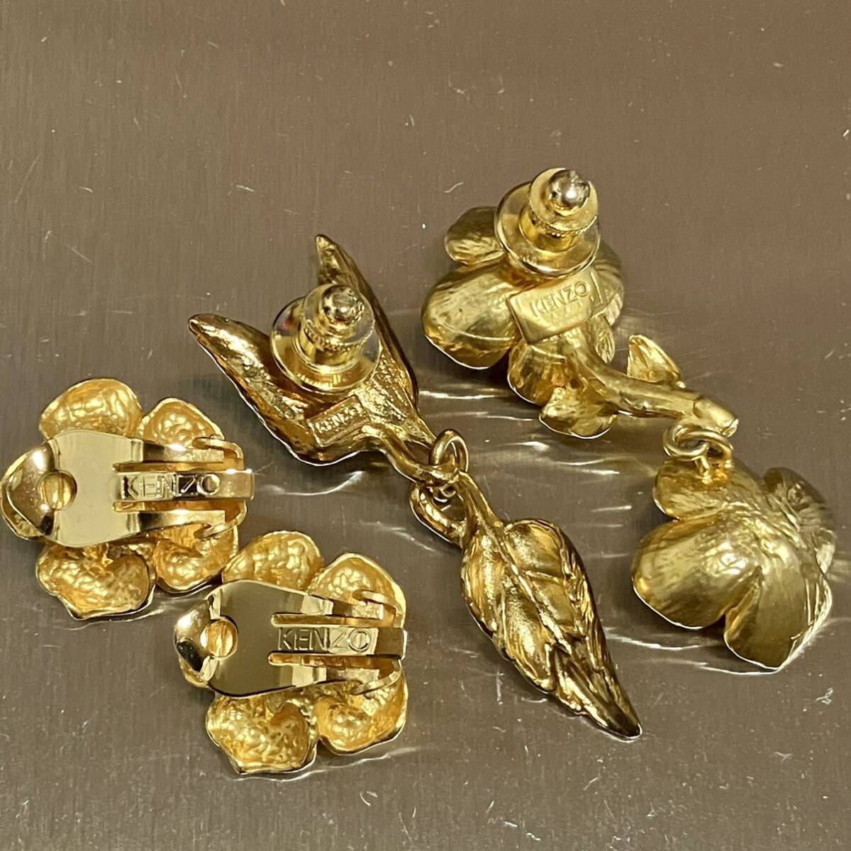 未使用】KENZO 小麦の穂 4本のブローチ ゴールド 未使用】KENZO 小麦