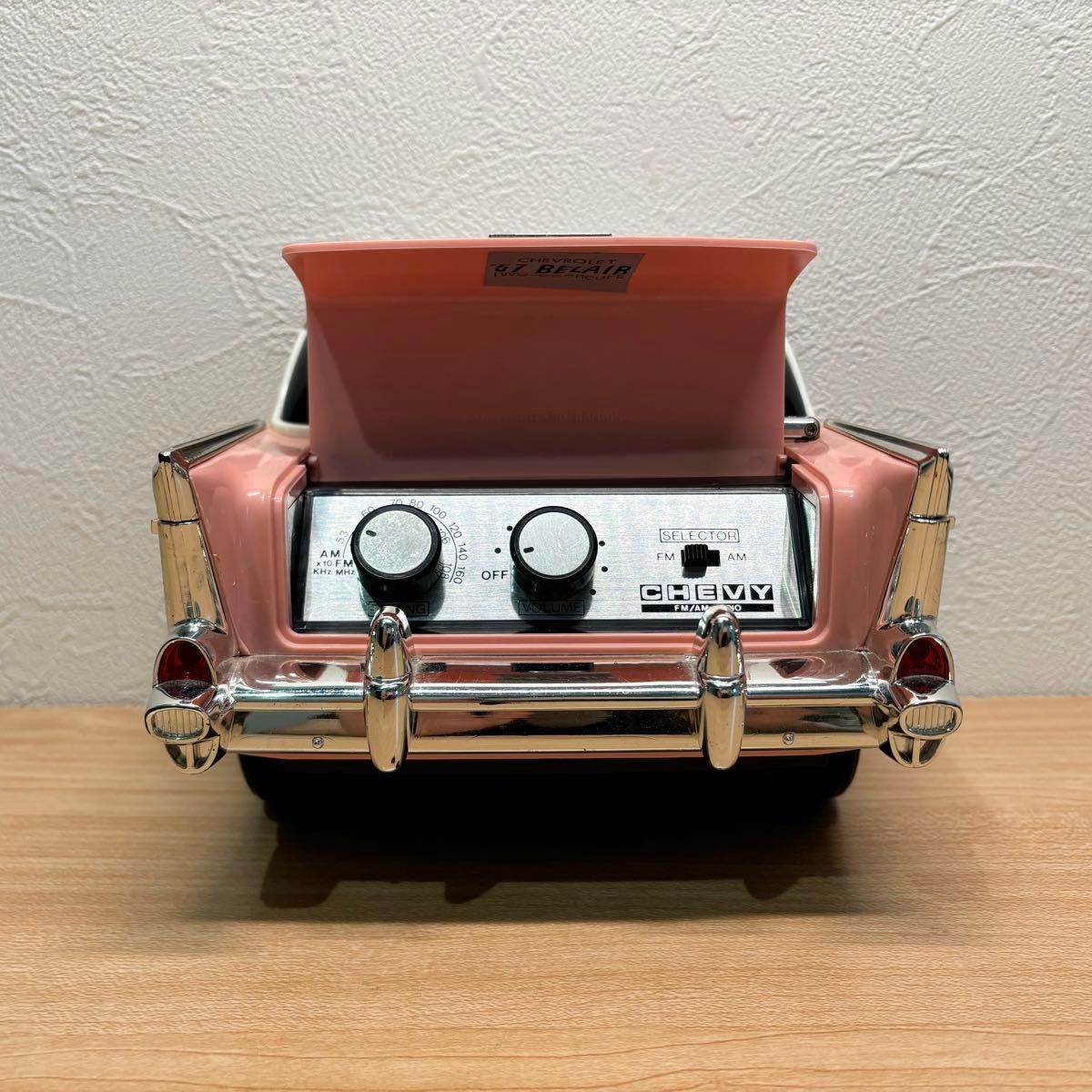 即購入不可× 1988年製 57シェビー ベルエア ピンクビンテージラジオ