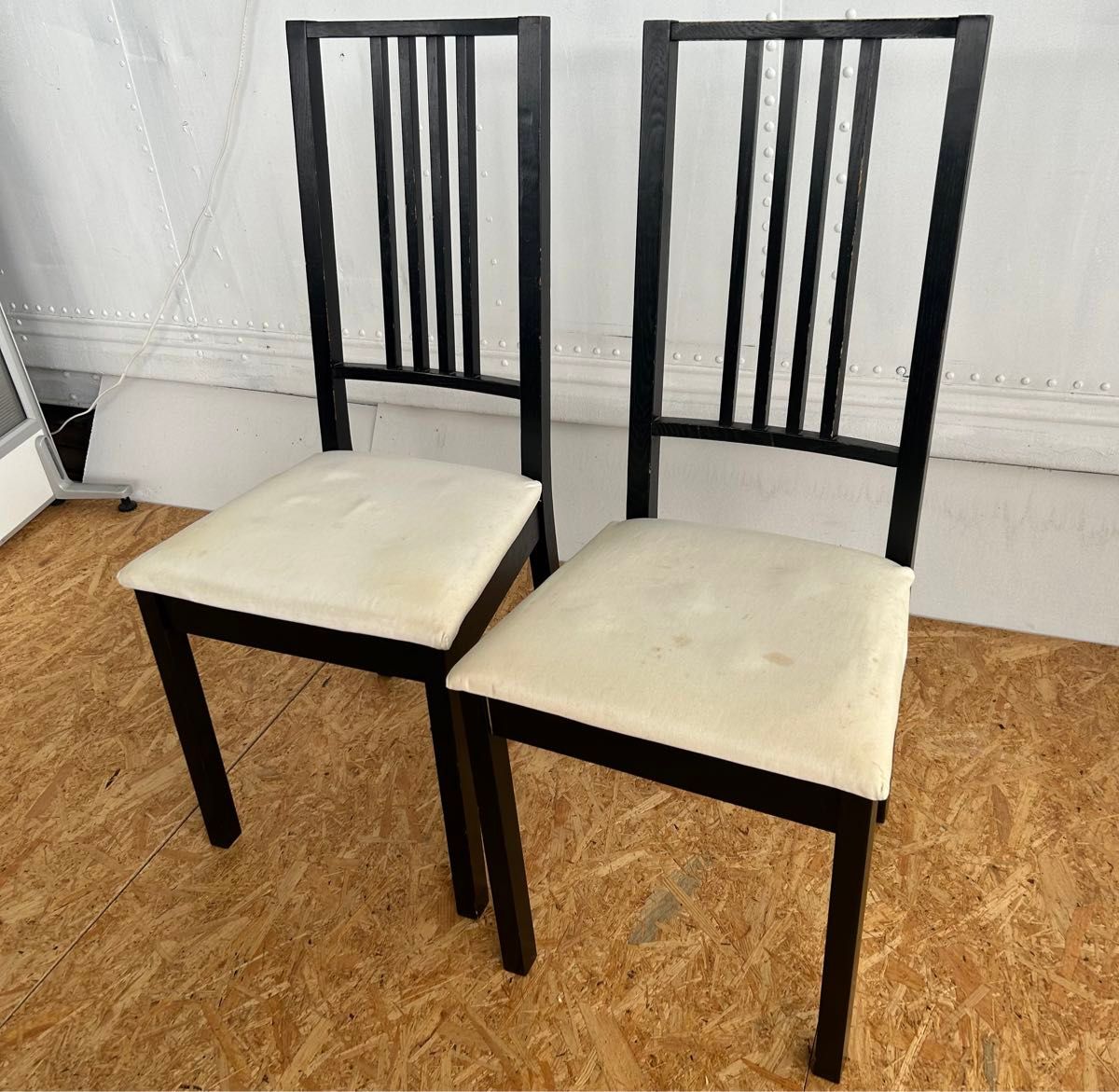 IKEA イケア ダイニングチェア 椅子 2脚 黒 ブラック ビンテージ