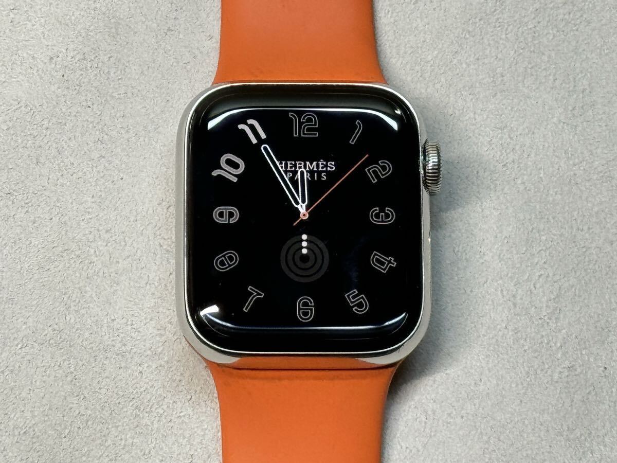 即決 Apple watch エルメス オレンジバンド シリーズ5 アップル