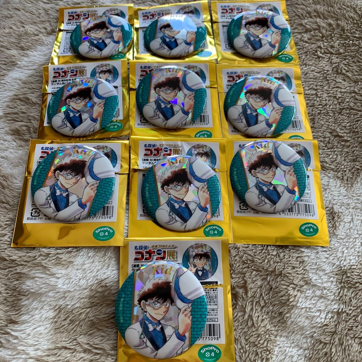 名探偵コナン コナン展 30周年 怪盗キッド 缶バッジ24点 連載30周年
