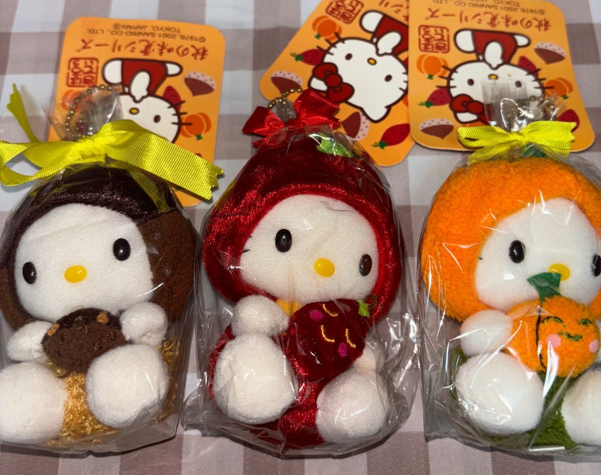 秋の味覚シリーズ ハローキティ 栗とさつまいもとかぼちゃ マスコット