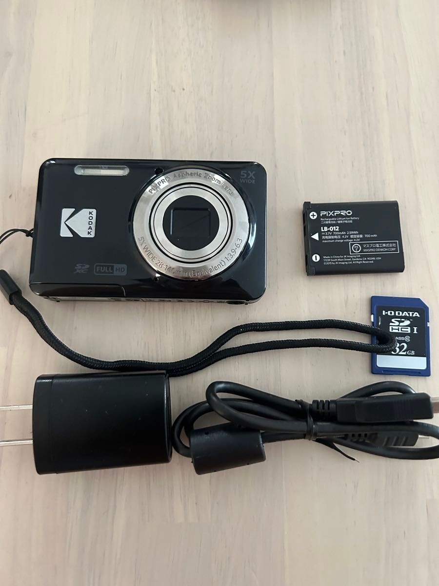中古品 Kodak コダック PIXPRO FZ55 ブラック デジタルカメラ 純正